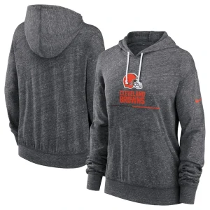 Cleveland browns nike womens team spirit gym vintage lightweight hoodie top Heather charcoal