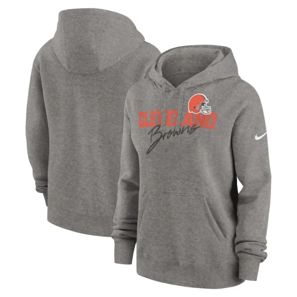 Cleveland browns nike womens wordmark club fleece pullover hoodie Heather gray