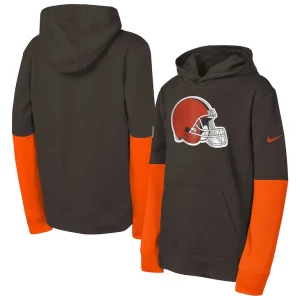 Cleveland browns nike youth club pullover hoodie Brown
