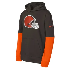 Cleveland browns nike youth club pullover hoodie Brown Yth M