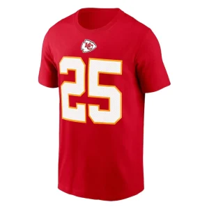 Clyde edwards helaire kansas city chiefs nike player name number t shirt Red M