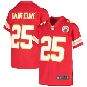 Clyde edwards helaire kansas city chiefs nike youth game jersey Red