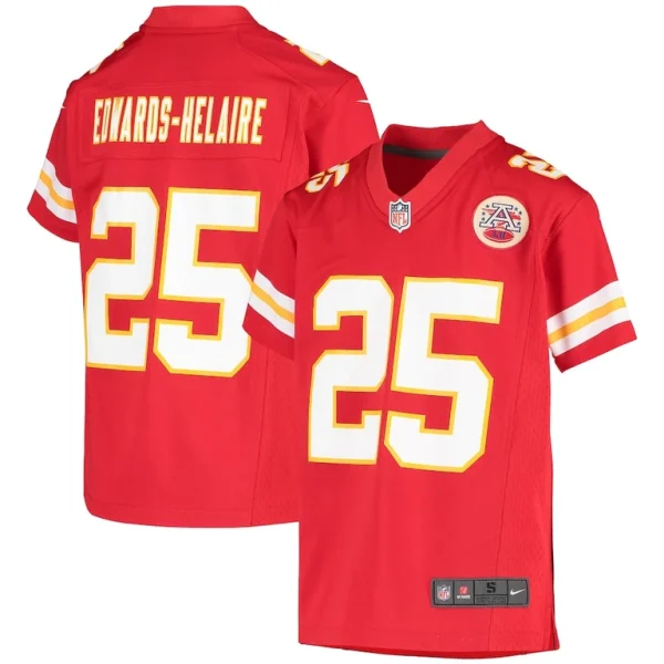 Clyde edwards helaire kansas city chiefs nike youth game jersey Red