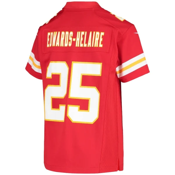 Clyde edwards helaire kansas city chiefs nike youth game jersey Red Yth L