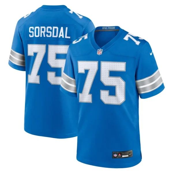 Colby sorsdal detroit lions nike team game jersey Blue