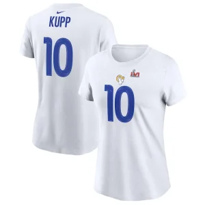 Cooper kupp los angeles rams nike womens super bowl lvi name number t shirt White