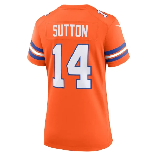 Courtland sutton denver broncos nike womens mile high collection 1977 throwback player game jersey Orange L
