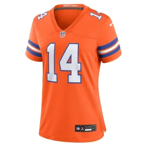 Courtland sutton denver broncos nike womens mile high collection 1977 throwback player game jersey Orange M