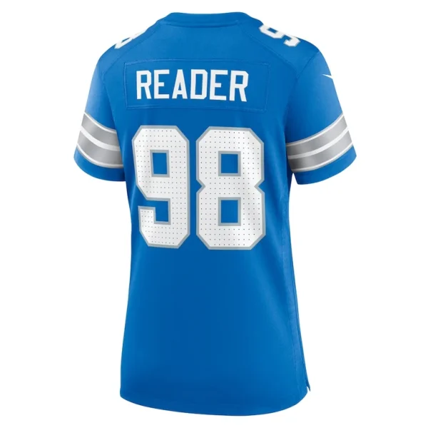 D.j. reader detroit lions nike womens team game jersey Blue L