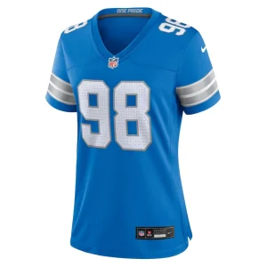 D.j. reader detroit lions nike womens team game jersey Blue M