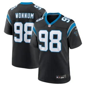 D.j. wonnum carolina panthers nike game jersey Black