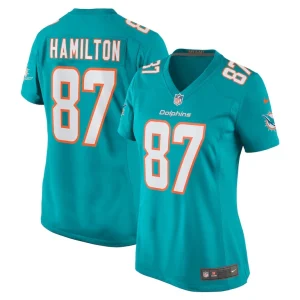 Daesean hamilton miami dolphins nike womens home game player jersey Aqua