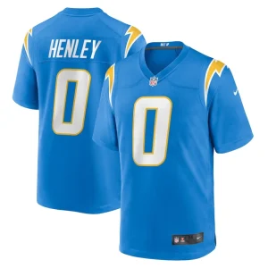 Daiyan henley los angeles chargers nike team game jersey Powder blue