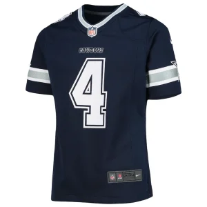 Dak prescott dallas cowboys nike girls youth team game jersey Navy Yth M