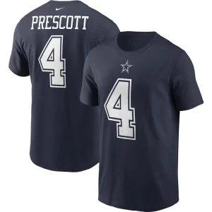 Dak prescott dallas cowboys nike name number t shirt Navy