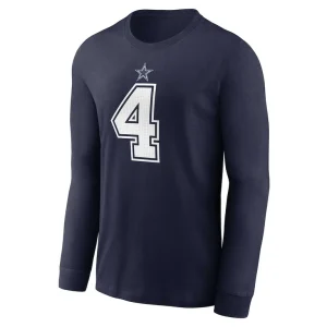 Dak prescott dallas cowboys nike player name number long sleeve t shirt Navy M