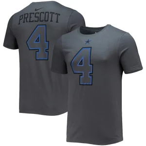 Dak prescott dallas cowboys nike player name number t shirt Charcoal