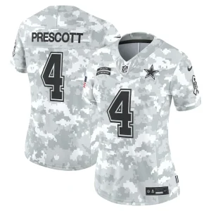Dak prescott dallas cowboys nike womens 2024 salute to service limited jersey Arctic camo