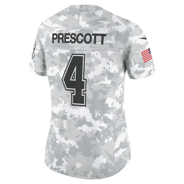 Dak prescott dallas cowboys nike womens 2024 salute to service limited jersey Arctic camo L