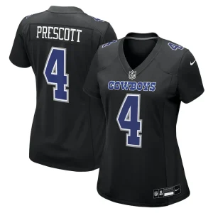 Dak prescott dallas cowboys nike womens fashion game jersey Carbon black
