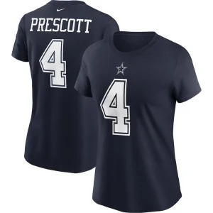 Dak prescott dallas cowboys nike womens name number t shirt Navy