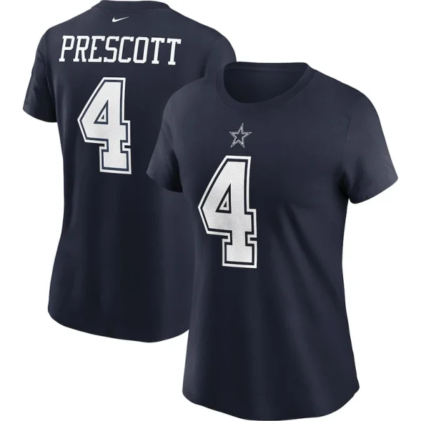 Dak prescott dallas cowboys nike womens name number t shirt Navy