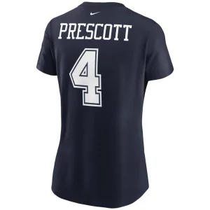 Dak prescott dallas cowboys nike womens name number t shirt Navy M
