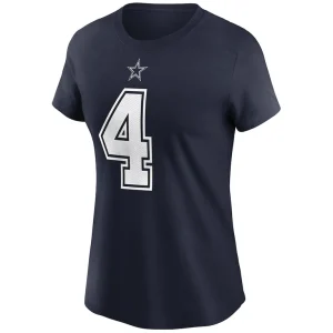 Dak prescott dallas cowboys nike womens name number t shirt Navy S