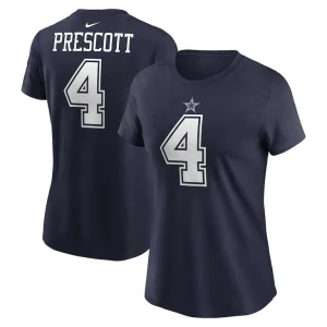 Dak prescott dallas cowboys nike womens player name number t shirt Navy