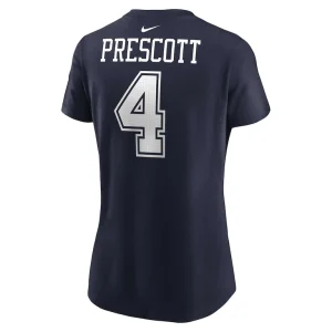 Dak prescott dallas cowboys nike womens player name number t shirt Navy L