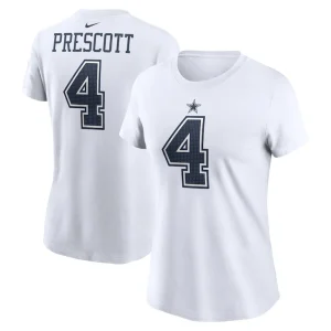 Dak prescott dallas cowboys nike womens player name number t shirt White