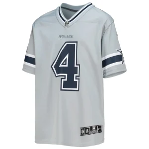 Dak prescott dallas cowboys nike youth inverted team game jersey Silver Yth M