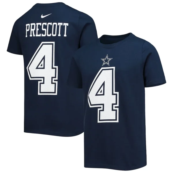 Dak prescott dallas cowboys nike youth team player name number t shirt Navy