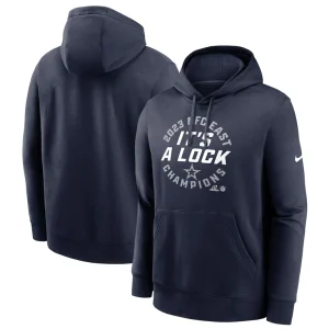 Dallas cowboys nike 2023 nfc east division champions locker room trophy collection club pullover hoodie Navy