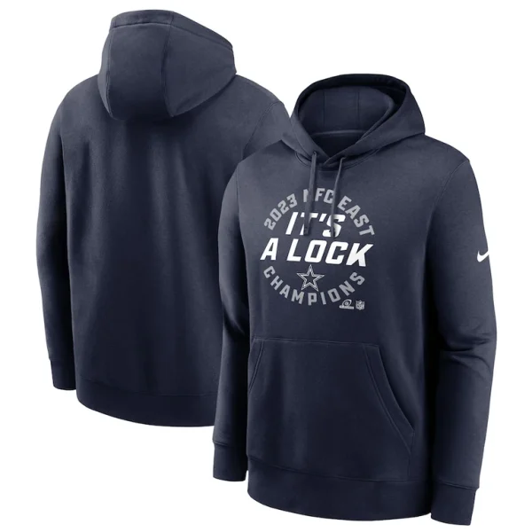 Dallas cowboys nike 2023 nfc east division champions locker room trophy collection club pullover hoodie Navy