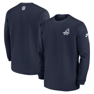 Dallas cowboys nike 2023 sideline alternate logo waffle knit long sleeve t shirt Navy