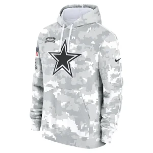 Dallas cowboys nike 2024 salute to service club fleece pullover hoodie Arctic camo M