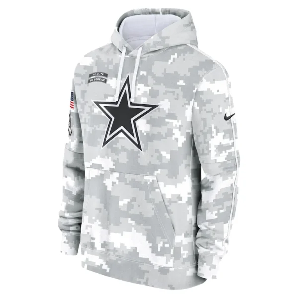 Dallas cowboys nike 2024 salute to service club fleece pullover hoodie Arctic camo M
