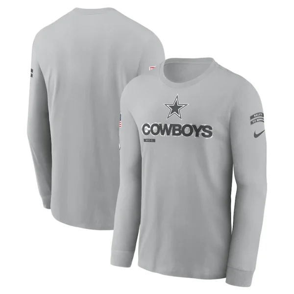 Dallas cowboys nike 2024 salute to service long sleeve t shirt Gray