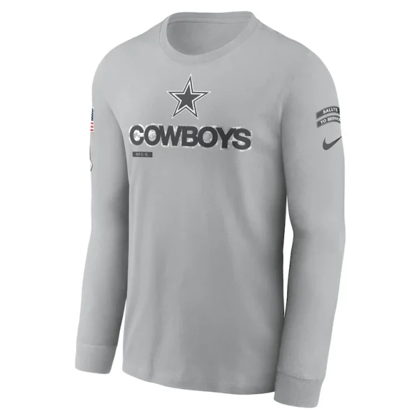 Dallas cowboys nike 2024 salute to service long sleeve t shirt Gray M