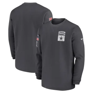Dallas cowboys nike 2024 salute to service long sleeve t shirt anthracite Multi