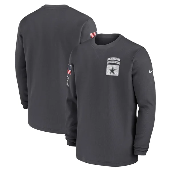Dallas cowboys nike 2024 salute to service long sleeve t shirt anthracite Multi
