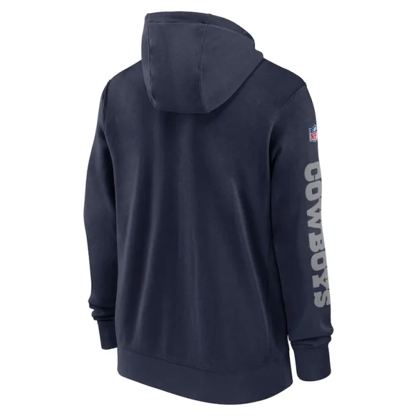 Dallas cowboys nike 2024 sideline club full zip hoodie Navy L