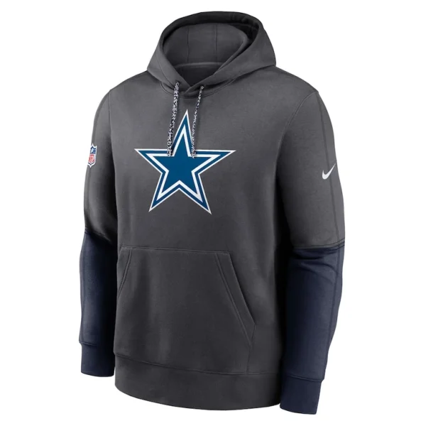 Dallas cowboys nike 2024 sideline club pullover hoodie Charcoal M