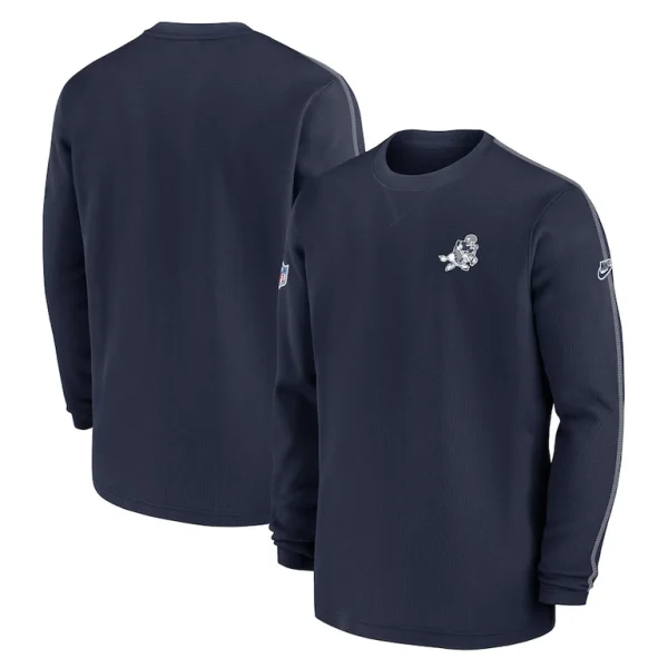 Dallas cowboys nike 2024 sideline coach vintage pullover sweatshirt Navy