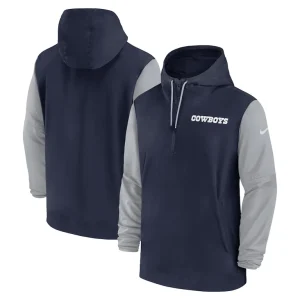 Dallas cowboys nike 2024 sideline pre game half zip jacket Navy