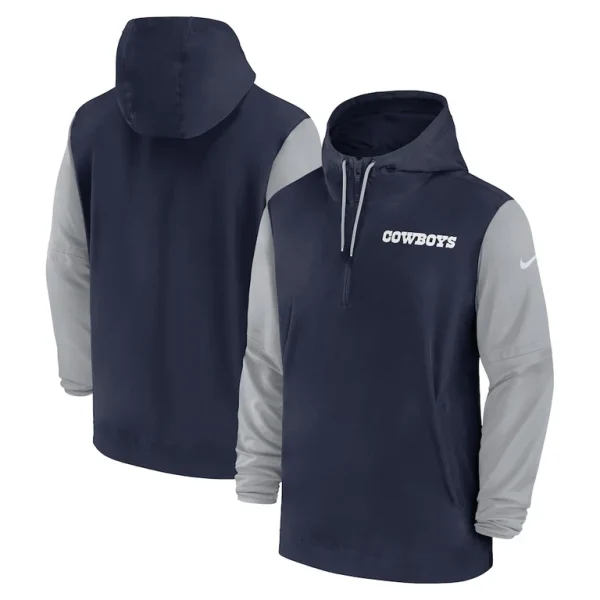 Dallas cowboys nike 2024 sideline pre game half zip jacket Navy