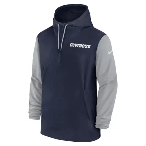 Dallas cowboys nike 2024 sideline pre game half zip jacket Navy M