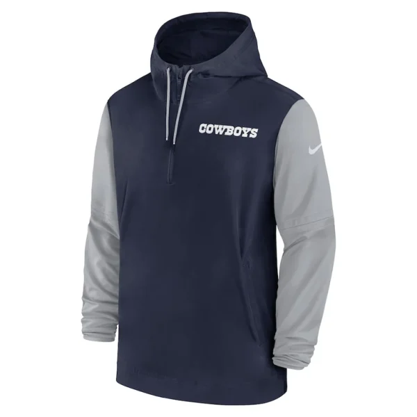 Dallas cowboys nike 2024 sideline pre game half zip jacket Navy M