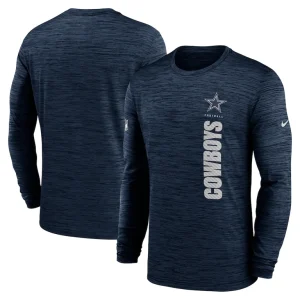 Dallas cowboys nike 2024 sideline velocity performance long sleeve t shirt Navy